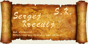 Sergej Kreculj vizit kartica